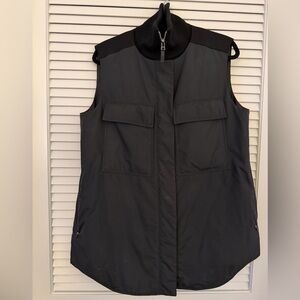 Lafayette 148 New York Women's Black Sleeveless Zip-Up Vest Jacket